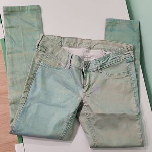 H&M Iridescent Green Women's Straight Leg Jeans